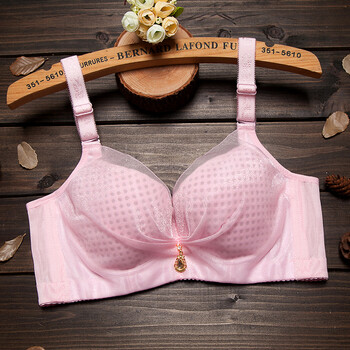 夏季小胸文胸薄款无海绵透气聚拢内衣超薄杯调整型女士胸罩 粉色 75a