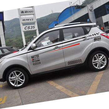 汽车拉花 车身装饰拉花 个性改装车身装饰贴纸 个性拉花贴纸 b款 银色