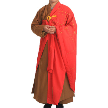sigetu袈裟师父用僧服搭衣金线红色怅衣佛教用品 图片色 36码145至150