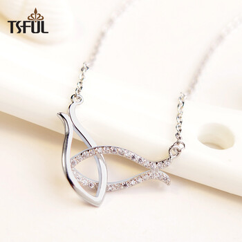 tsful 925银双鱼座女项链饰品锁骨链送女友送闺蜜礼物 双鱼项链