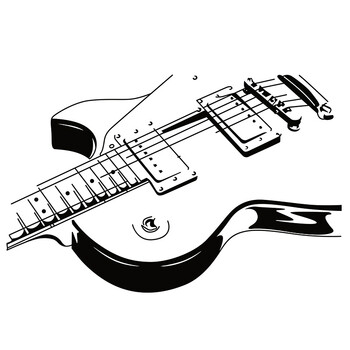 百越森 墙贴 个性创意吉他 客厅卧室装饰墙贴画 可移除贴纸 100*57cm