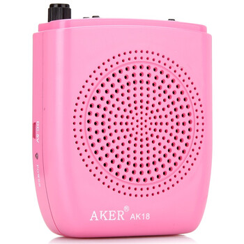 
                                        爱课(AKER)AK18扩音器液晶显示屏FM收音录音便携腰挂喊话器小蜜蜂音响(粉色)                