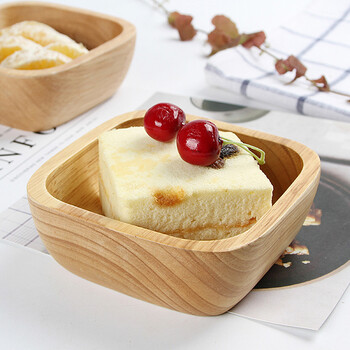 唐易 日式实木托盘方形木盘 原木面包蛋糕木质托盘点心盘碟水杯家用