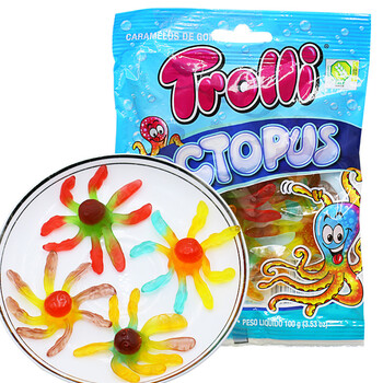 【京东超市】西班牙进口 口力(trolli)章鱼橡皮糖 100g