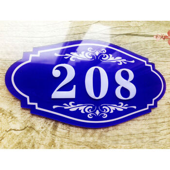 彩色门牌号 宾馆房间门牌号码牌 酒店房号牌 只能做数字 蓝色 15*8cm
