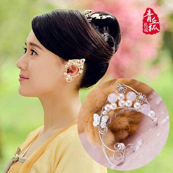 青丘狐传说花月小彩旗飞月同款耳饰耳挂无耳洞耳夹耳骨夹长款流苏耳环