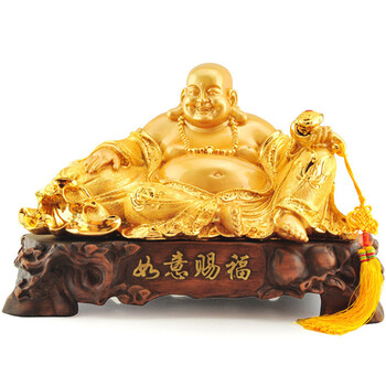 聚满福 弥勒佛摆件 佛像家居摆设家庭客厅装饰品 公司开业乔迁新居