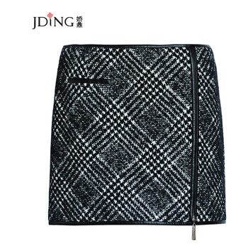 JDING娇鼎品牌新品千鸟格百搭包臀半身裙短裙女CNS6208 XL-165/76B-5码