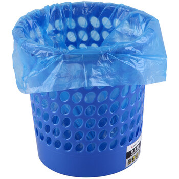 齐心(Comix)垃圾桶/圆纸篓/清洁桶 带扣耐用 直径24.5cm 蓝 办公用品 L201