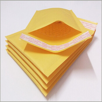 密封汽泡信封袋 黄色牛皮纸气泡信封 快递证件防压证件袋 10个装 15x