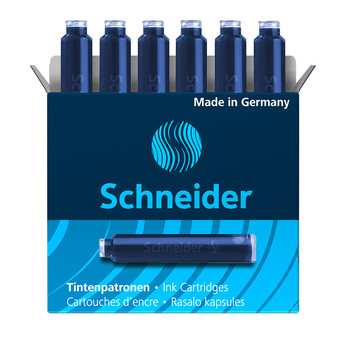 施耐德(Schneider)钢笔墨囊墨水胆非碳素不堵笔德国进口欧标钢笔适用开学必备用品3盒/18支装 蓝黑色6699 施耐德(Schneider)钢笔墨囊墨水胆非碳素不堵笔德国进口欧标钢笔适用开学必备用品3盒/18支装 蓝黑色6699
