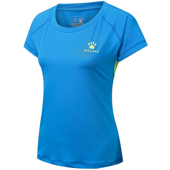 kelme卡尔美 女士跑步短袖 运动休闲速干t恤k074 荧光蓝 s/155cm