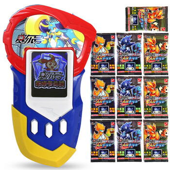 赛尔号 精灵斗士游戏机刷卡机 掌机 赛尔号雷伊卡斗战-蓝黄 10卡