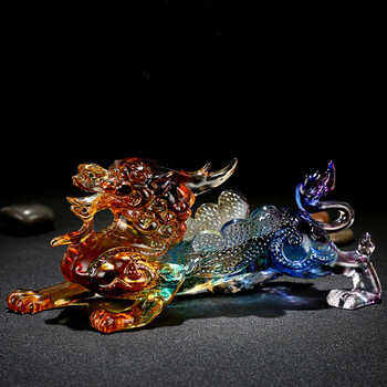 汽车摆件 琉璃貔貅车载车内饰品摆件创意招财汽车装饰用品 彩色梦幻