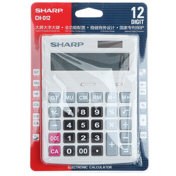 夏普(SHARP)CH-D12 商务计算器 白色 夏普(SHARP)CH-D12 商务计算器 白色