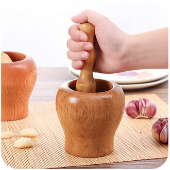 苏洛琪 实木捣蒜罐 木捣药罐药盅 中药研磨器蒜臼木臼擂钵蒜泥压蒜器
