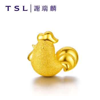 tsl/谢瑞麟 黄金耳钉 十二生肖鸡 足金耳钉 单只款 yn763 单只耳钉 1.