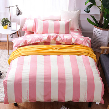 锦芙秀家纺 全棉三件套简约小清新单人床品卡通纯棉宿舍寝室被套床单