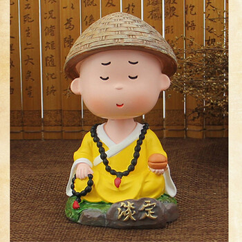 摇头可爱小和尚车饰 卡通小和尚车内饰品 车载车上装饰用品 淡定