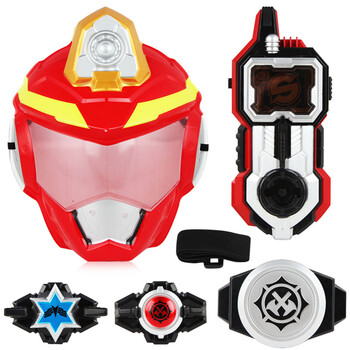 合体召唤器玩具 变身机器人偶软胶公仔男孩玩具 超救分队 红霄卫面具