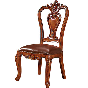 德庭家具美式餐椅欧式真皮餐椅全实木双面雕花椅子头层牛皮餐椅餐桌饭桌椅书桌电脑椅欧式古典全实木双面镂空雕花真皮椅子边椅 6 图片价格品牌报价 京东