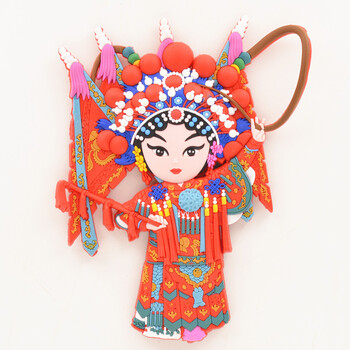 京剧脸谱冰箱贴中国风纪念礼品创意墙贴送长辈送老外 穆桂英