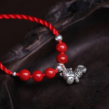 唐恩twain 原创手工民族风饰品女款红绳菩提子铃铛手链