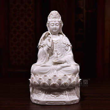 中国美術品、德州窑白瓷、观世音大佛像、超美品、 德化白瓷观音价格报价行情- 京东