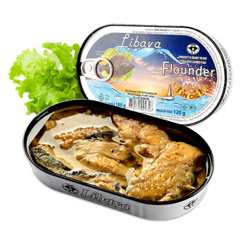 拉脱维亚进口利巴瓦鱼罐头 比目鱼罐头180g