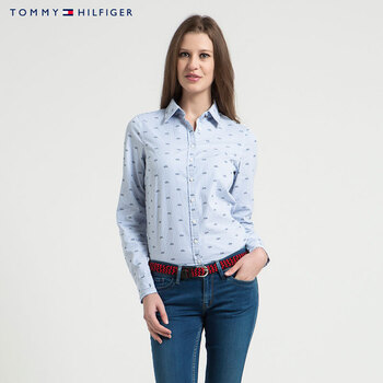 TOMMY HILFIGER 细条纹航海风格商务休闲长袖衬衫 | 1M87625412JS 460浅蓝色 6