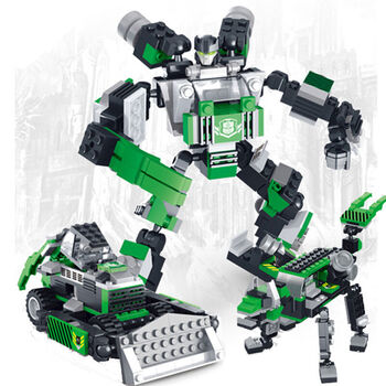 星钻积木 合体积变战士变形拼装积木玩具儿童拼装积木模型 81517超载