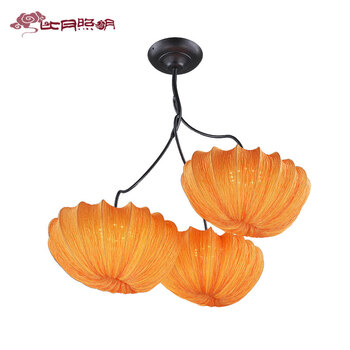 比月照明 现代中式灯具新古典海洋布艺客厅餐厅装饰酒吧吊灯3339 白色50cm 52cm