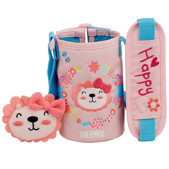 膳魔师THERMOS 儿童保温杯便携杯套-花环 粉色 含玩偶 配F4013/FFH-293/BS5353 系列  BTMY-004 配件