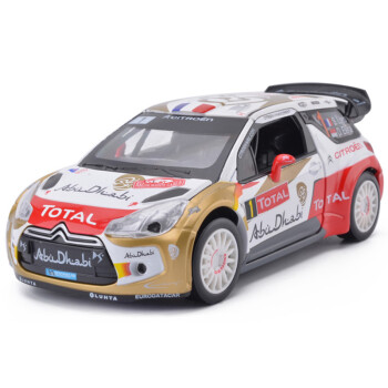 雪铁龙DS3 WRC合金拉力赛车模型 1:26声光回力小汽车玩具 雪铁龙1号赛车