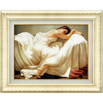简约欧式有框画卧室床头玄关墙画宾馆客房壁画酒店客房挂画睡美人 x