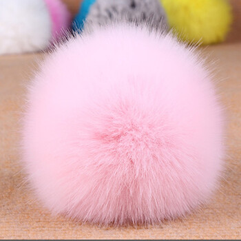 大毛毛球钥匙扣手机扣包包挂件挂饰毛绒饰品帽子挂坠毛球毛线帽 粉红