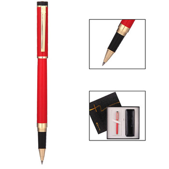 毕加索（pimio）宝珠笔礼盒装 签字笔 笔袋套装商务办公送礼男女生日礼物学生成人练字礼品笔5510亮红色