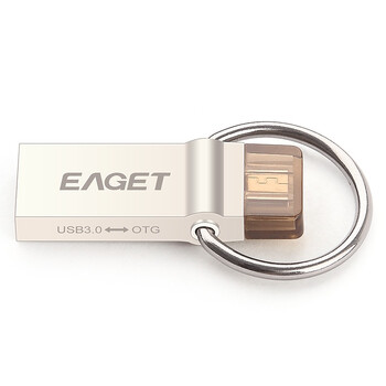 
                                        忆捷（EAGET）32GB USB3.0 U盘 V90双接口OTG高速全金属安卓手机电脑多用车载优盘                