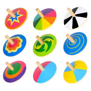 福孩儿宝宝益智小陀螺木制儿童玩具婴儿幼儿小孩智力手动旋转传统玩具