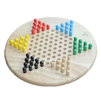 闪雷橡木六角跳棋全实木跳棋木质跳棋盘游戏棋大号60珠跳棋 图色 棋子