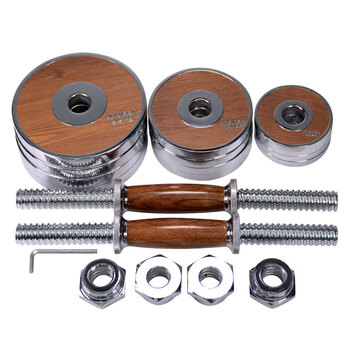 PROIRON普力艾 核桃木钢制哑铃男20KG男女健身哑铃可调节 高档礼品哑铃 PROIRON普力艾 核桃木钢制哑铃男20KG男女健身哑铃可调节 高档礼品哑铃