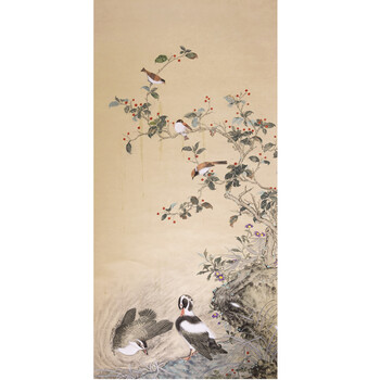 已结束省美术家协会会员  王永斌  《海棠》06拍卖已结束中国书画家