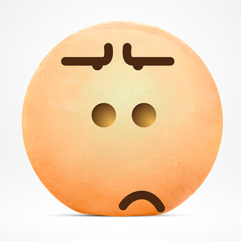 甜喵 滑稽抱枕手捂qq大表情微信moji表情动漫抱枕创意圆形家居抱枕