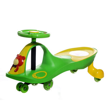 乐贝儿童扭扭车 溜溜车 摇摆车妞妞车摇摇车带音乐欢喜 绿色-闪光轮