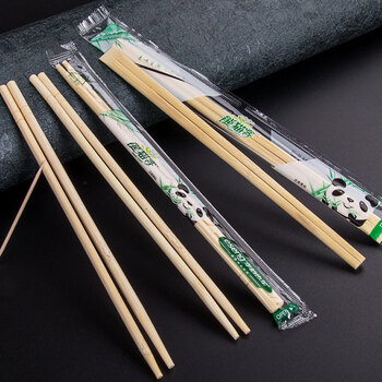 一次性筷子竹筷外卖快餐筷子精品连体竹筷卫生圆筷方便筷 粗5毫米无