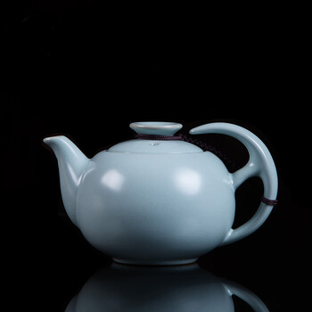 恒缘 陶瓷汝窑茶具小茶壶包邮正品开片汝瓷功夫茶具红茶泡茶壶西施单