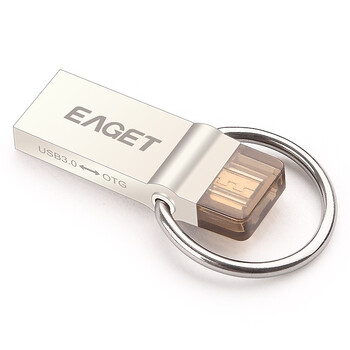 
                                        忆捷（EAGET）32GB USB3.0 U盘 V90双接口OTG高速全金属安卓手机电脑多用车载优盘                