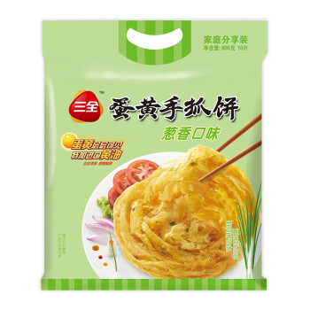 三全 蛋黄手抓饼葱香口味 800g(10片)