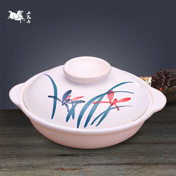 五花马陶瓷砂锅黄焖鸡米饭煲仔专用米线锅石锅拌饭简悦 白色 2人份(1.