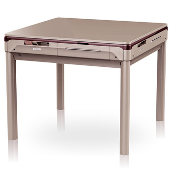 两用麻将桌电动棋牌游戏桌静音四口麻将机 usb充电款乐扣12号-香槟色
